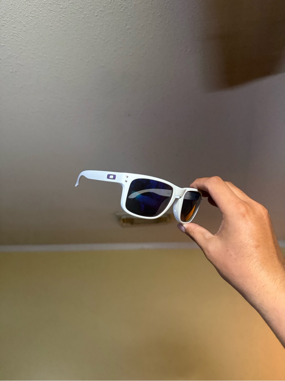 White Polarized Wayfarer-Style Sunglasses oaks